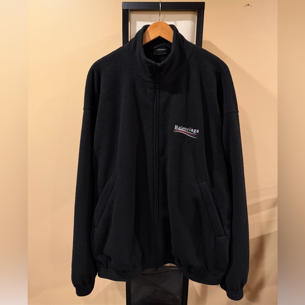 Balenciaga Political Campaign Polar Fleece Zip Up Jacket
